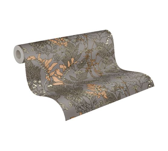 Tapete Vlies Floral Blumen braun grau beige 37751-9