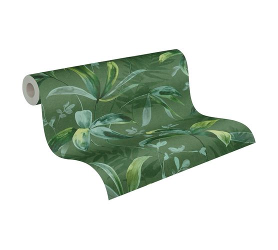 Non-Woven Wallpaper Leaves Jungle dark green 37704-2