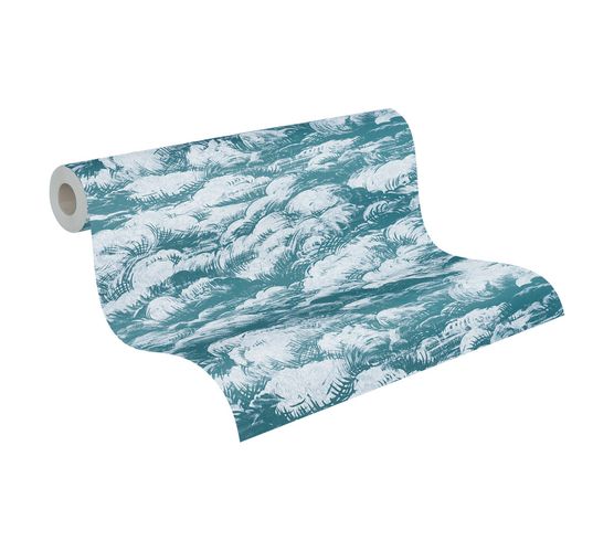Non-Woven Wallpaper Clouds Pattern blue white 37705-3