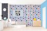 Raumbild Vliestapete Kinder Monster Dino blau grau gelb 38121-1 3