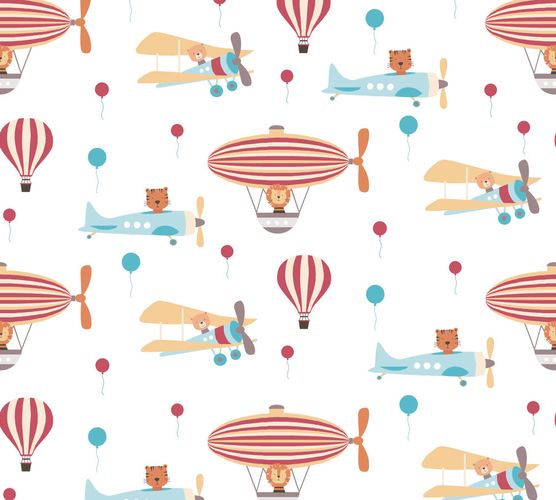 Image Kids Wallpaper Animals Zeppelin colourful white 38126-1