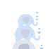 Image Kids Wallpaper Elephants Family blue 38135-1 1