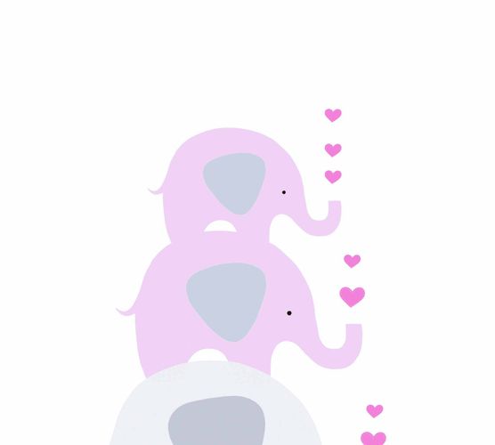 Artikelbild Vliestapete Kinder Elefanten Rosa 38135-2