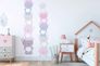 Raumbild Vliestapete Kinder Teddybären rosa grau weiß 38136-2 4