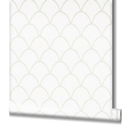 Tapete Vlies Geometrie Bögen Glitzer weiß 32720
