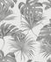 Non-Woven Wallpaper Leaves Jungle grey white 32743 2