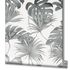 Non-Woven Wallpaper Leaves Jungle grey white 32743 1