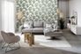 Non-Woven Wallpaper Leaves Jungle green blue white 32745 4