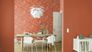 Raumansicht Tapete Vlies Einfarbig Textil orange-rot Rasch 449051 4