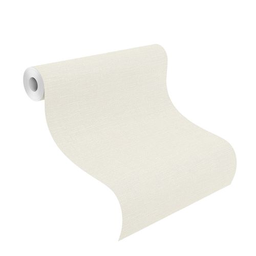 Roll Image Non-Woven Wallpaper Plain Textile white 700435