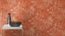 Raumansicht Tapete Vlies Safari Zebra Tiger orange-rot Rasch 704723 5