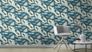 Produktansicht Tapete Vlies Rasch Blätter Floral blau schwarz 539653 3