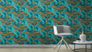 Produktansicht Tapete Vlies Rasch Blätter Floral braun blau 539660 3