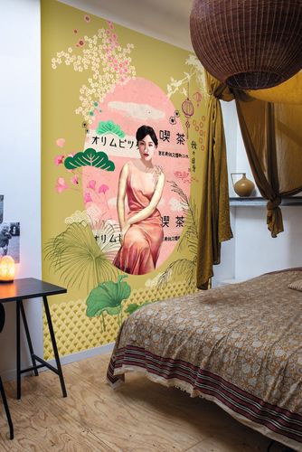 Artikelbild Fototapete Rasch Japan Frau gelb rosa Amazing 542158