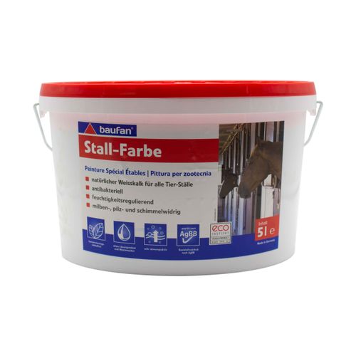 Baufan Stallfarbe Kalkfarbe schimmelwidrig 5l