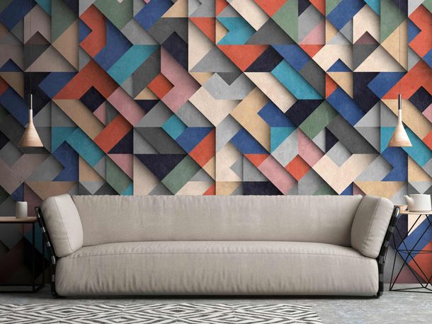 Image Photo Wallpaper 3D Graphic Geometry colourful 38287-1