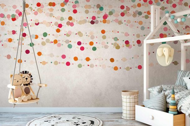 Image Photo Wallpaper Dots Chain grey colourful 38305-1