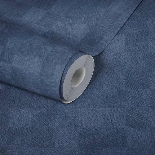 Photo Non-Woven Wallpaper Squares Structure Checked blue Gloss 38200-5