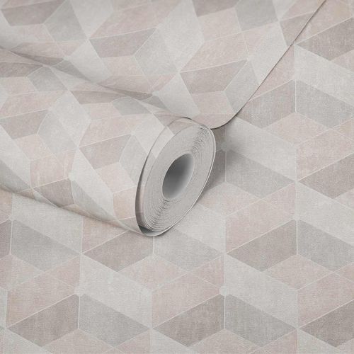 Artikelanicht Tapete Vlies 3D-Effekt Grafisch beige rosa grau 38202-1