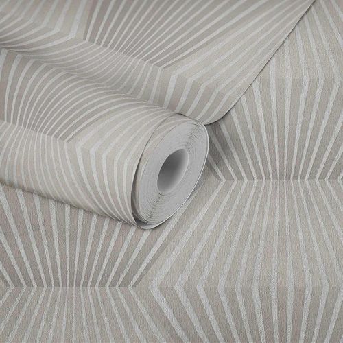 Produktansicht Tapete Vlies 3D Grafisch greige silber Glanz 38204-3