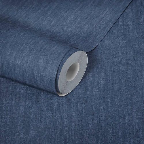 Photo Non-Woven Wallpaper Plain Vintage blue Gloss 38205-1