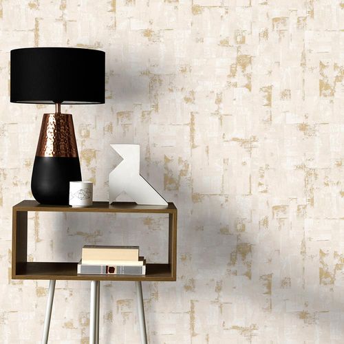 Produktbild Vliestapete Putz-Optik Metallic beige gold 10179-38