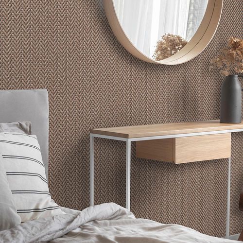 Vliestapete Holz Rattan braun schwarz 10209-11