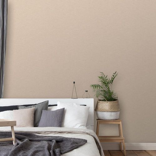 Vliestapete Uni Textil apricot Code Nature 10215-05
