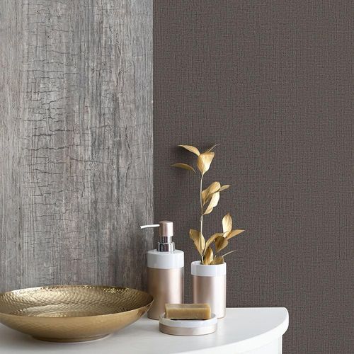 Vliestapete Uni Textil dunkelbraun Code Nature 10215-11