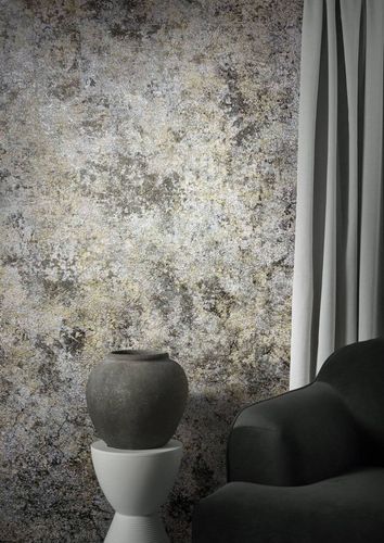 Photography Non-Woven Wallpapern Patina Stone silver grey 85724
