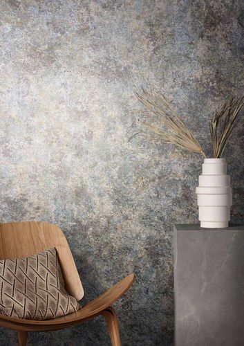 Artikelbild Vliestapete Patina Stein grau grün Metallic 85726