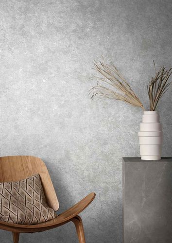 Photo Non-Woven Wallpapern Patina Stone silver-white 85728