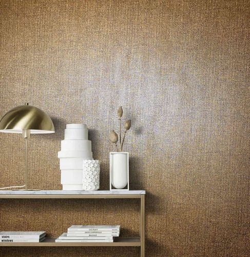 Artikelbild Vliestapete Textil Meliert kupfer Metallic 85737