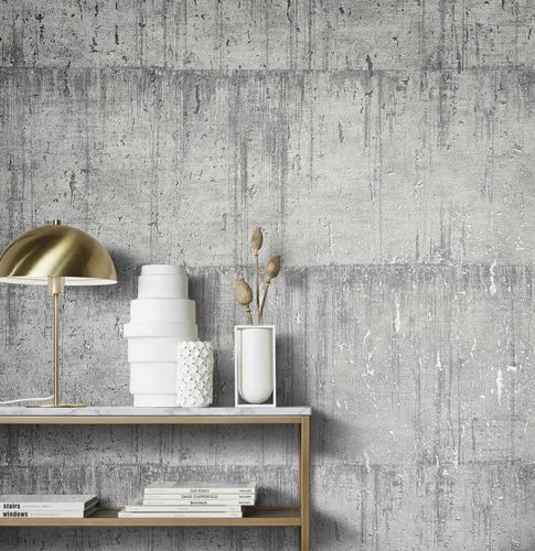 Image Non-Woven Wallpapern Cork Patina light-grey silver 85752
