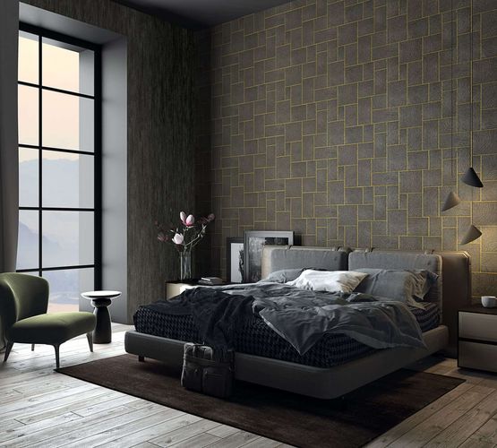 Artikelbild Vliestapete Uni Meliert anthrazit Metallic 85762