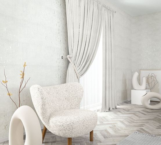 Photo Non-Woven Wallpapern Textile white Metallic 85764