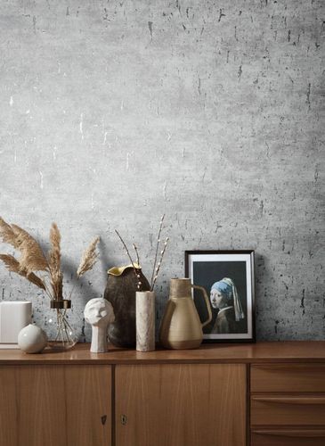 Image Non-Woven Wallpapern Textile grey-silver Metallic 85766