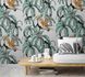 Room Image Photo Wallpaper Monkeys Jungle grey green Leilani