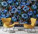 Room Image Photo Wallpaper Floral Flowers black blue Amelie