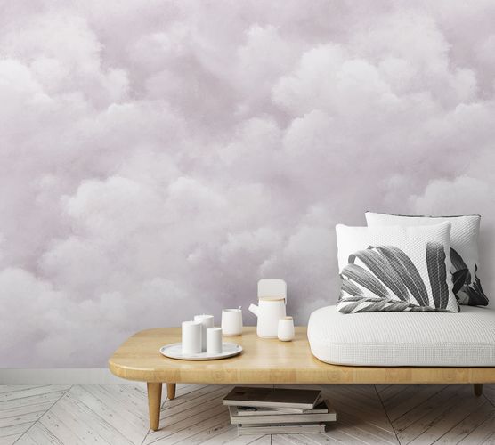 Raumbild Fototapete Wolken Himmel violett weiß Felicity Marburg