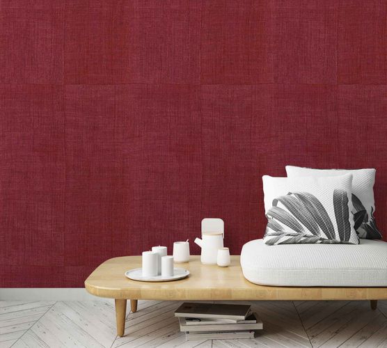 Raumbild Fototapete Textil Kacheln rot schwarz Leona Marburg