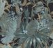 Illustration Non-Woven Wallpaper Leaves Jungle blue grey 38522-2 2