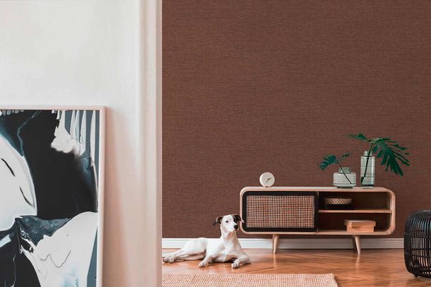 Image Non-Woven Wallpaper Bast Structure red-brown 38527-1