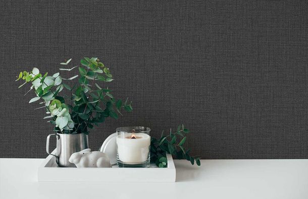 Artikelbild Vliestapete Textil Struktur schwarz 38529-3