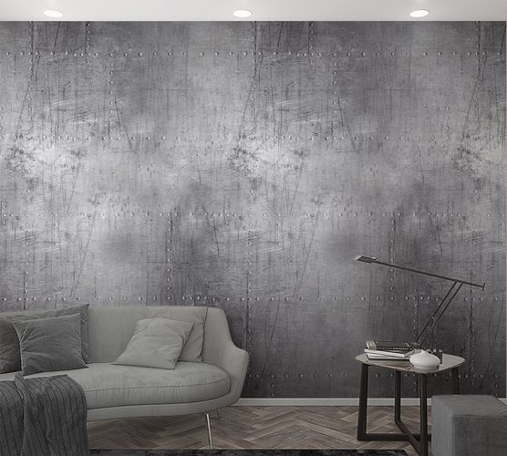 Produktbild Fototapete Vlies Metall-Optik Nieten grau 47212