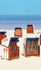 Artikelbild Fototapete Vlies Strand-Körbe Meer blau braun beige 47218 2
