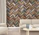 Picture Photo Wallpaper Zig-Zag Wood Look brown blue 47245 1