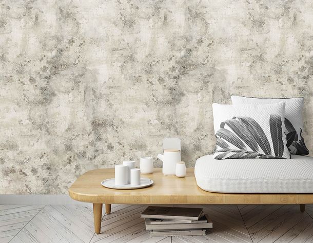 Picture Photo Wallpaper Concrete Look Vintage grey beige 47257