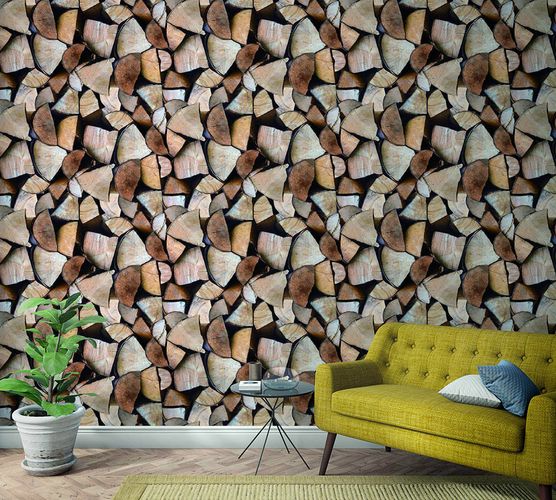 Produktbild Fototapete Vlies Holz Scheite Stapel braun 47261