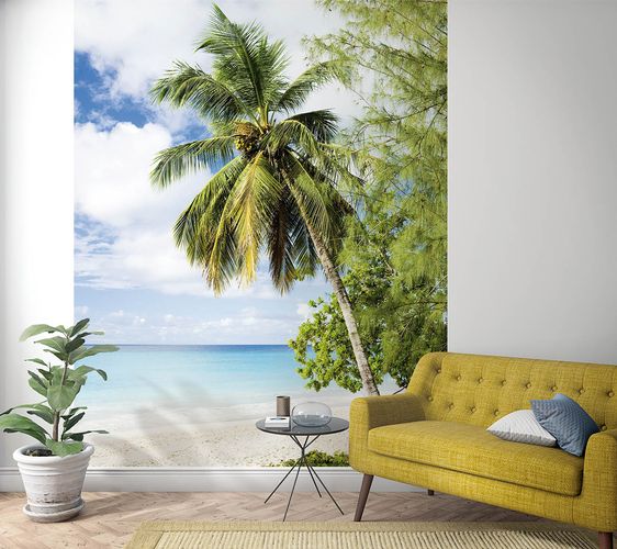 Produktbild Fototapete Vlies Palmen Meer Landschaft blau grün 47269